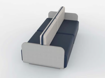 AIR - Fabric bench seating with back by Viscio Urban Design - view 2